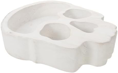 Ciieeo Halloween Skull Candle Holder Serving Bowl for Parties and Snacks