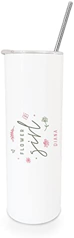 The Cotton Canvas Co Personalized Name Floral Flower Girl Insulated Tumbler