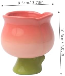 Showeroro Ceramic Dessert Cup with Footed Design