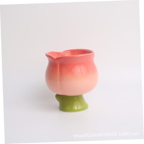Floral Ceramic Dessert Bowl with Highfoot Design