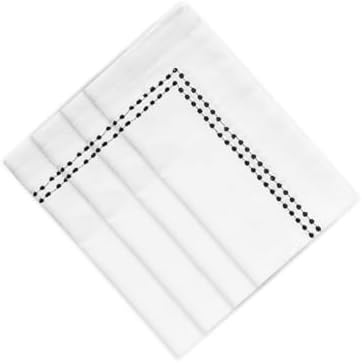 Black and White Cotton Napkins Set of 4