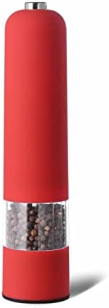 Electric Pepper and Salt Grinder with LED Light - Red