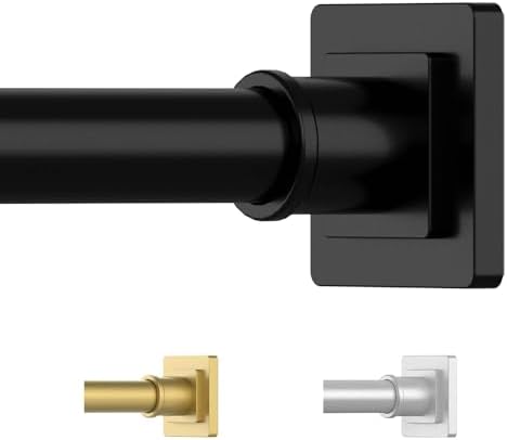 Adjustable Black Shower Curtain Rod No Drill 31-79 Inches