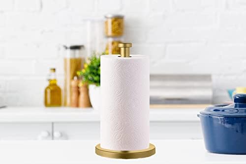 Gold Paper Towel Holder with Weighted Base