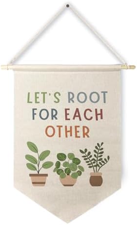 Qpenm Lets Root for Each Other Wall Hanging Canvas Banner