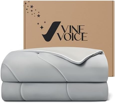 Cooling Blanket Comforter for Hot Sleepers - Full Queen Silver Gray