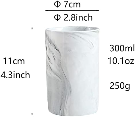 Marble Ceramic Mug Stylish Toothbrush Holder Modern Bathroom Accessory