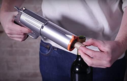 WineOvation Electric Gun Wine Opener - Silver