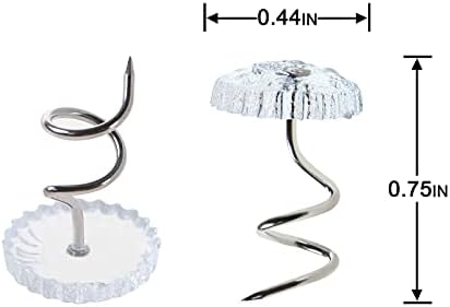 Lesnow 50PCS Clear Head Twist Pins for Bed Skirts and Slipcovers