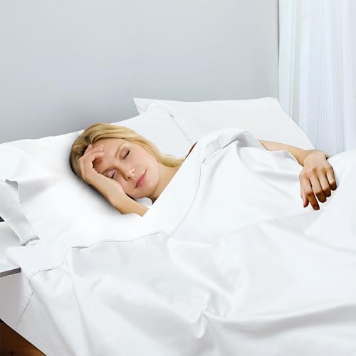 Zaizaihome Cotton Cal King Flat Sheet Only 600 Thread Count