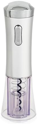 True Lux Electric Rechargeable Corkscrew Bottle Opener Silver