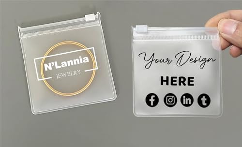 Customizable Matt Frosted Jewelry Bags with Slider Zipper 50PCS