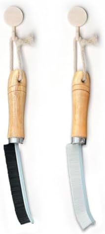 Crevice Cleaning Brush with Hard Bristles and Wooden Handle