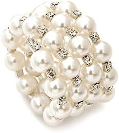 Pearl Napkin Rings Set of 6 for Farmhouse and Events