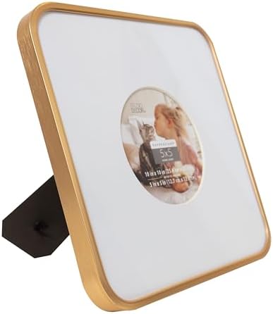 Gold Rounded 5x5 Frame with Circle Mat 12 Pack