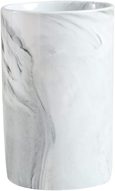 Marble Ceramic Mug Stylish Toothbrush Holder Modern Bathroom Accessory