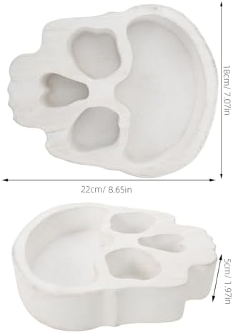 Ciieeo Halloween Skull Candle Holder Serving Bowl for Parties and Snacks