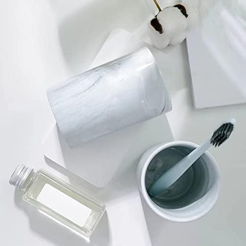 Marble Ceramic Mug Stylish Toothbrush Holder Modern Bathroom Accessory