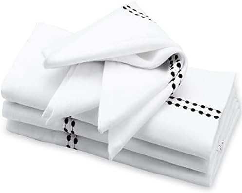 Black and White Cotton Napkins Set of 4