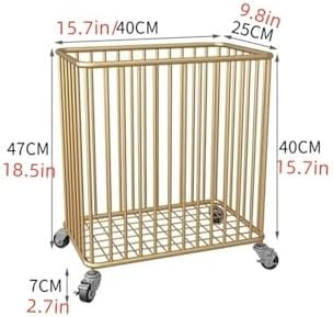 Floor Standing Storage Rack With Wheels and Laundry Basket