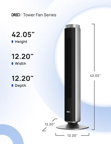 Dreo Tower Fan for Bedroom with 40ft Airflow and 12 Speeds