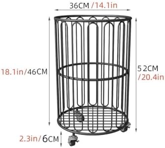 Floor Standing Storage Rack With Wheels and Laundry Basket