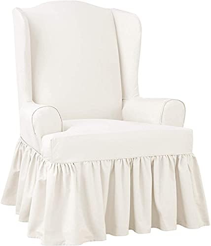 SureFit Essential Twill Armchair Slipcover White 1