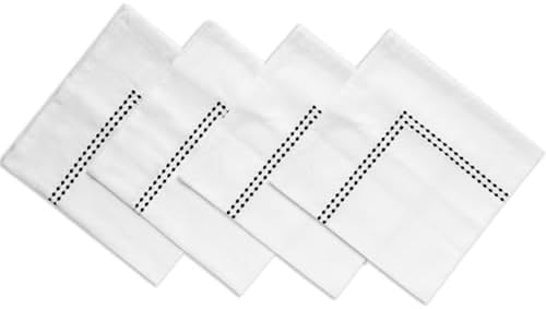 Black and White Cotton Napkins Set of 4