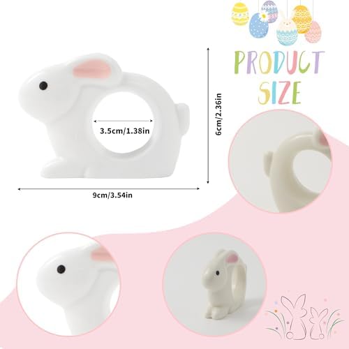 Easter Bunny Napkin Rings Set of 4 - Porcelain White
