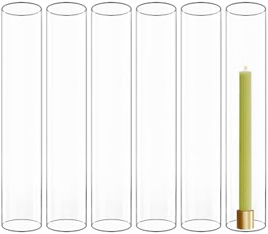 CYS EXCEL 6-Piece Clear Glass Hurricane Candle Holder