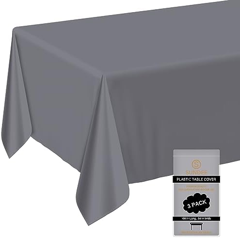 Sundee 3 Pack Premium Disposable Tablecloths 54x108 Rectangle