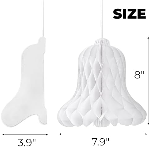Hiceeden 24 Piece White Paper Wedding Bells Set