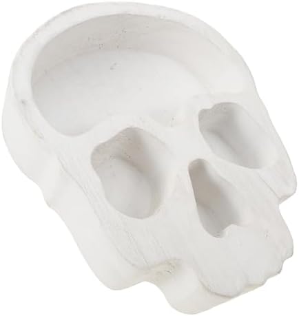 Ciieeo Halloween Skull Candle Holder Serving Bowl for Parties and Snacks