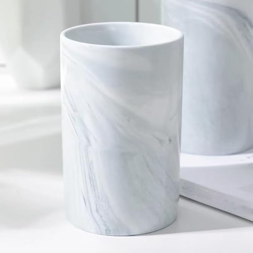 Marble Ceramic Mug Stylish Toothbrush Holder Modern Bathroom Accessory