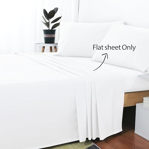 Zaizaihome Cotton Cal King Flat Sheet Only 600 Thread Count