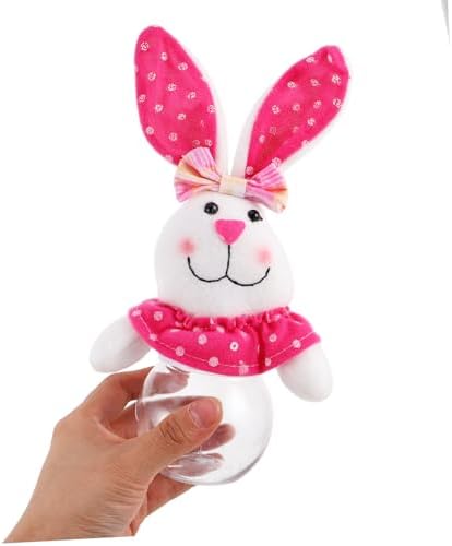 SUPVOX Transparent Bunny Candy Jar for Easter Treats
