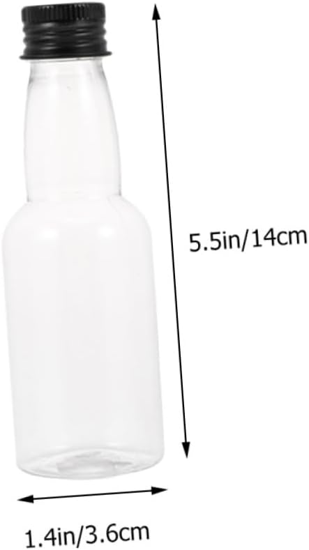 50pcs Clear Glass Shot Bottles with Caps for Home Brewing