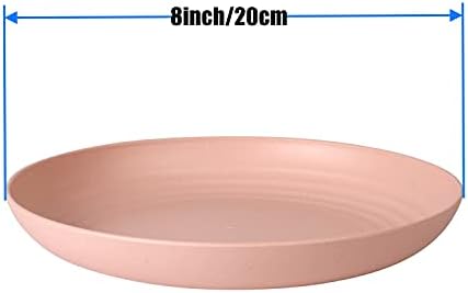 WANBY Lightweight Wheat Straw Plates Unbreakable Dinnerware Set 8 Pack