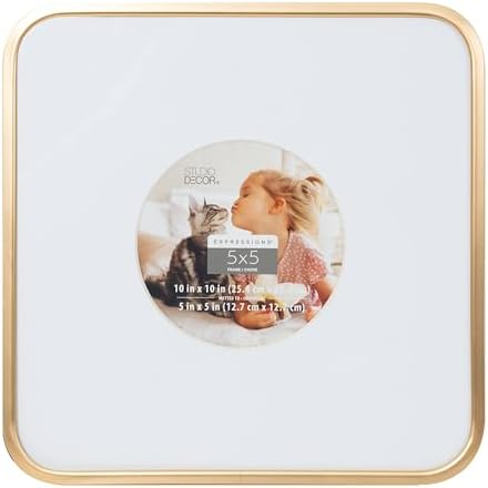 Gold Rounded 5x5 Frame with Circle Mat 12 Pack