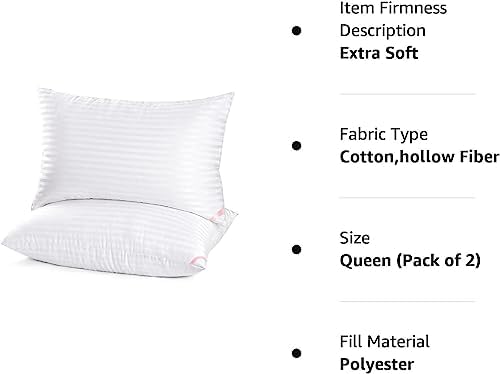 EIUE Hotel Bed Pillows 2 Pack Queen Size 20x30 Inches