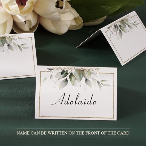 50pcs Green Gold Place Cards for Wedding Baby Shower Birthday Party