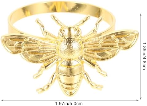 6pcs Gold Bee Napkin Rings Table Setting Decor