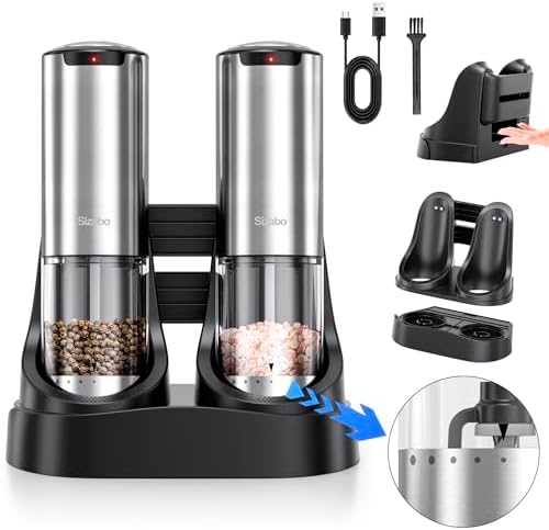 Sizabo Electric Salt and Pepper Grinder Set Rechargeable