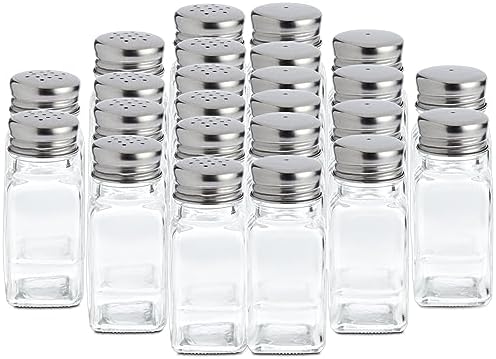 Juvale 24 Pack Glass Salt and Pepper Shakers Set