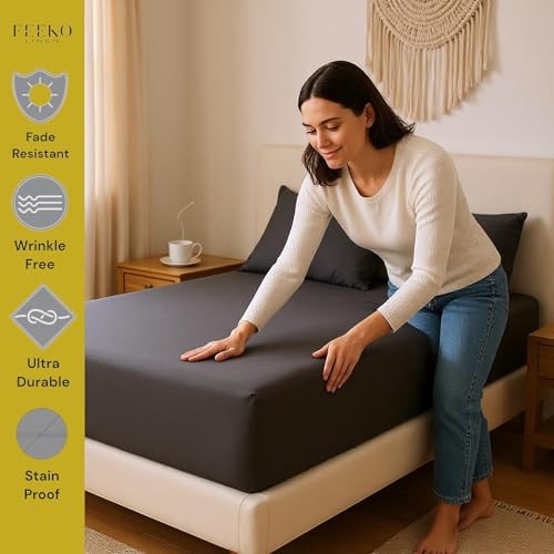 Cal King 4 Piece Microfiber Sheet Set - Dark Grey Luxury Bedding