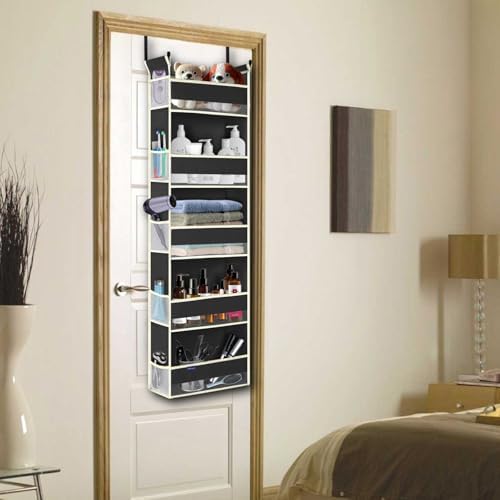 Over The Door Hanging Organizer 5 Shelves 10 Pockets Black