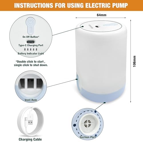 HIBAG Vacuum Storage Bags with Electric Pump 10 Pack