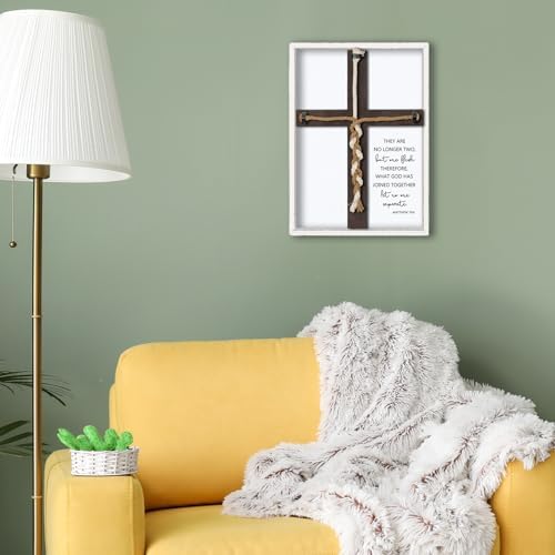 Matthew 196 Unity Cross Wedding Sign Wall Decor White