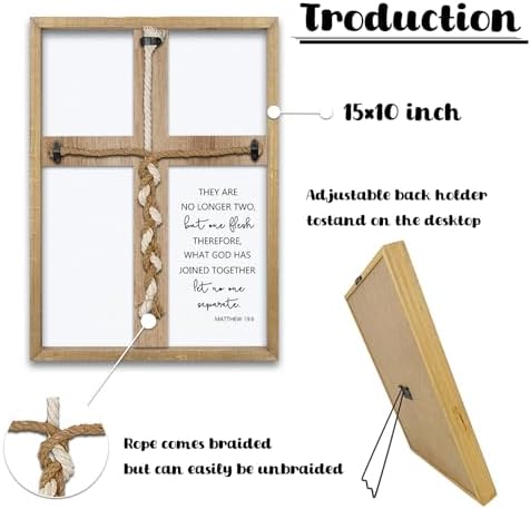 Matthew 196 Unity Cross Wedding Sign 15x10 Wood