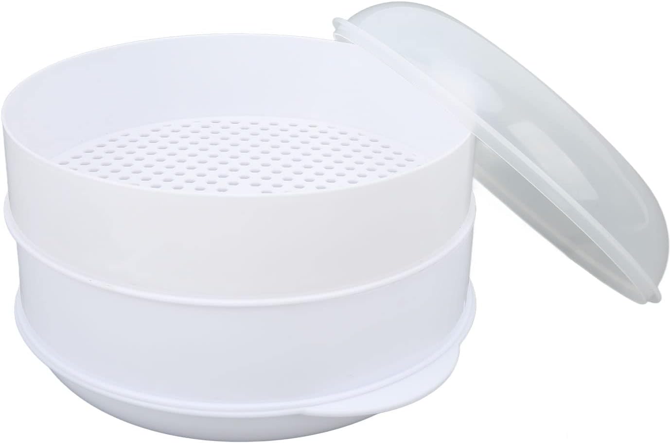 Microwave Steamers with Lid Handle and Transparent Cover